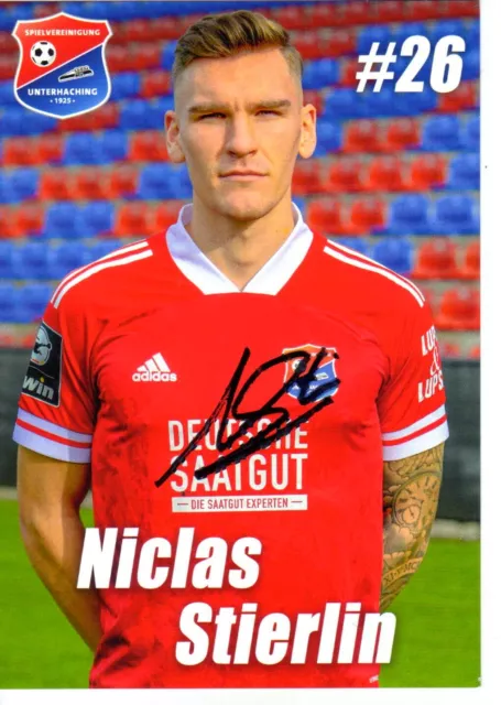 Niclas Stierlin SpVgg. Unterhaching 2020-2021 Autogrammkarte handsigniert