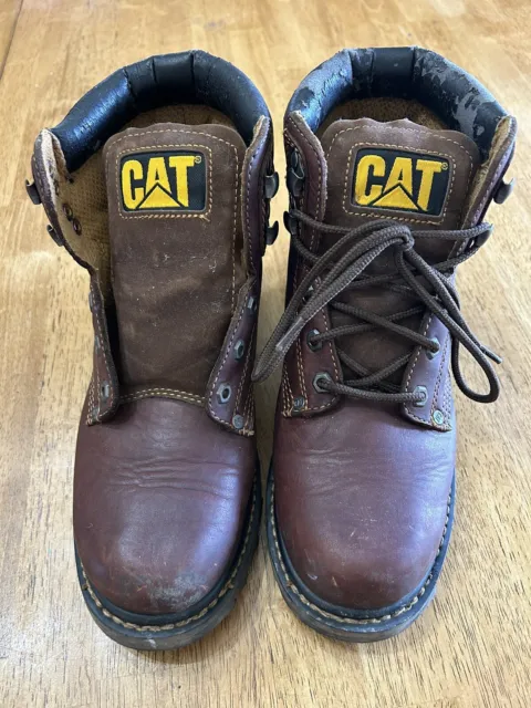 Caterpillar Mens Second Shift Work Boot 6” Soft Toe Leather Mens Size 7.5