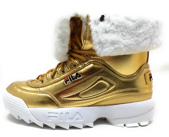 Gold sales fila boots