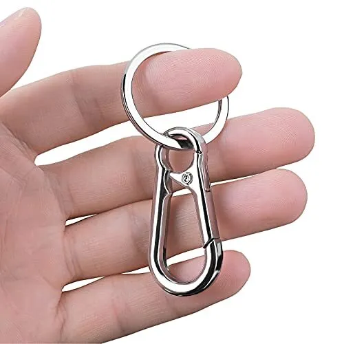 Molain Metal Keychain Carabiner Clip Keyring Key Ring Chain Clips Hook, 4 Pack