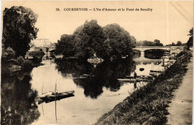 CPA Courbevoie - L'Ile d'Amour et le Pont de NEUILLY (659565)