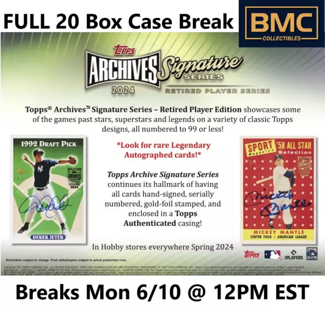 KANSAS CITY ROYALS 2024 Topps Archives Signature Series Retired 1x Case