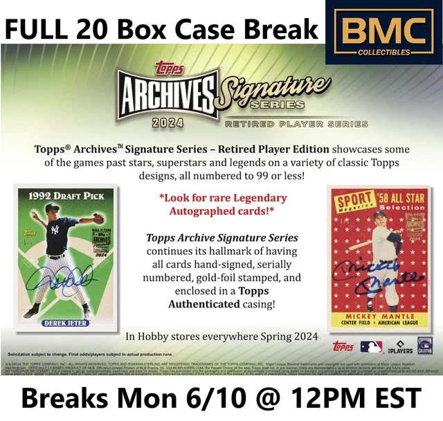 SEATTLE MARINERS 2024 Topps Archives Signature Series Retired 1x Case