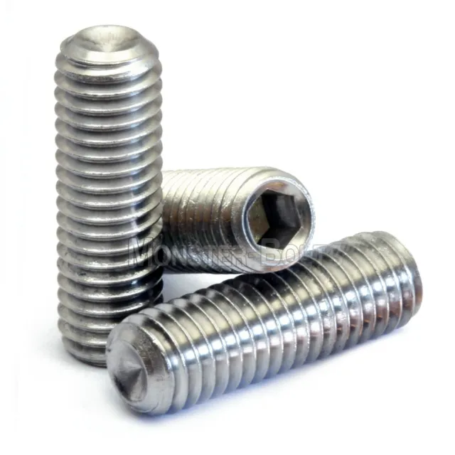 M6 Stainless Steel Set Screws with Cup Point, Socket (Allen key) Drive, DIN 916