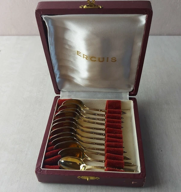 Coffret de 12 petites cuillères métal argenté manche à la russe - Arts de la table