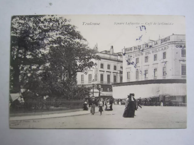 Cpa Carte Postale Toulouse Square Lafayette Cafe De La Comedie  1908 A Voyagee