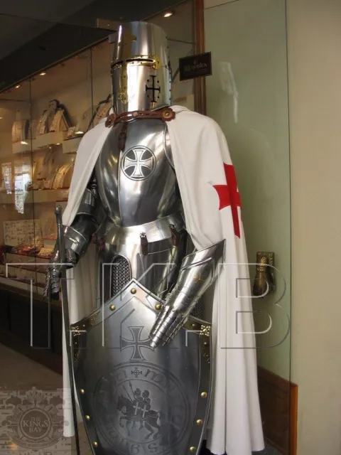 Rare Medieval Knight Templar Suit Of Armor with Sword Combat Full Body Armour