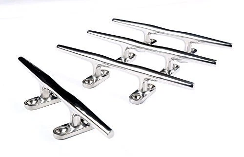 (4 PCS) Boat Dock Cleat 8 Inch Marine Stainless Steel Open Base Cleats 8"