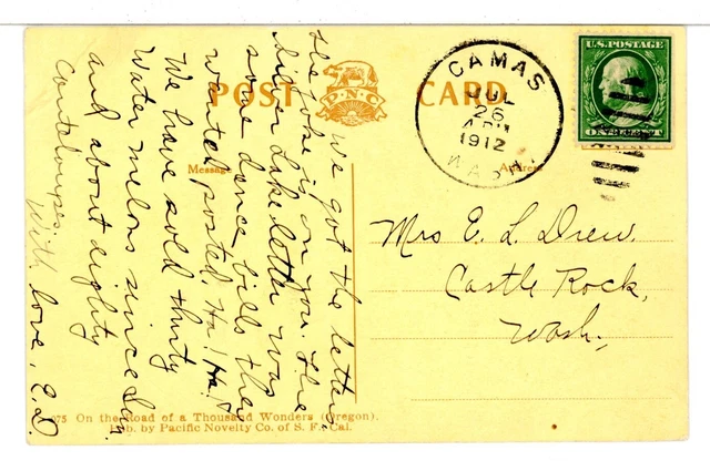 1912 -The New Portland Hotel, Portland OR a Southern Pacific RR Wonders Postcard 2