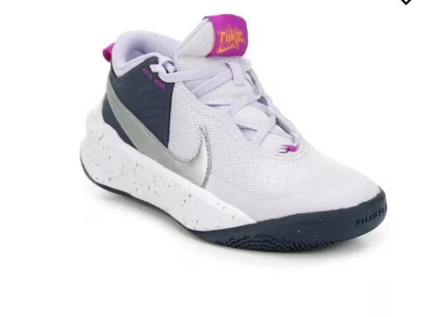 Girls Basketball Shoes Nike Team Hustle D 10 SE Size 7Y Purple Silver Mid Tops 2