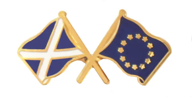 European Union EU & Scotland Flag Friendship Courtesy Pin Badge