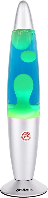 Liquid Lamp Green Motion Lamps for Adults and Kids, 13.5-Inch Silver Base Motion