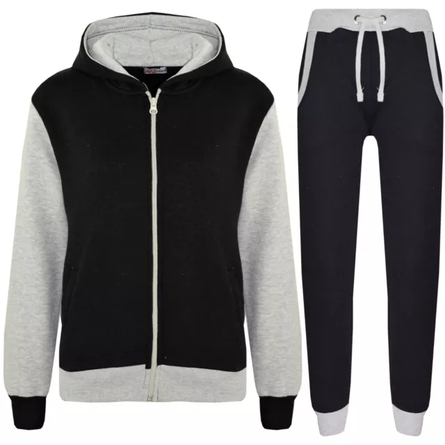 Kids Boys Tracksuit Fleece Hooded Hoodie Bottom Jogging Suit Jogger 2-13 Years