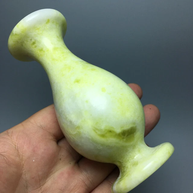 4" Chinese Natural Thinkmyself Hand Carving Flower Vase Bottle Statue 1pcs
