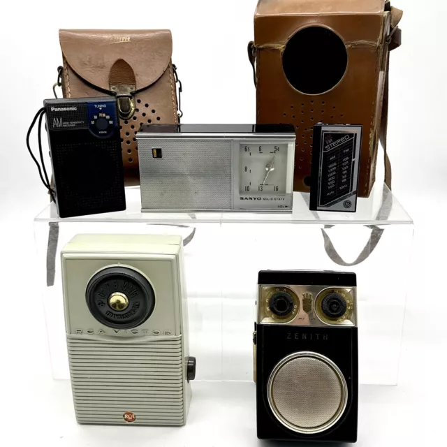 Vintage Compact Transistor Radio Part Lot RCA Sony Panasonic Zenith Vintage Compact Transistor Radio Part Lot RCA Sony Panasonic Zenith