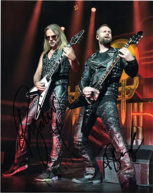 JUDAS PRIEST 8x10 Photo RICHIE FAULKNER ANDY SNEAP Breaking Law Autograph SIGNED