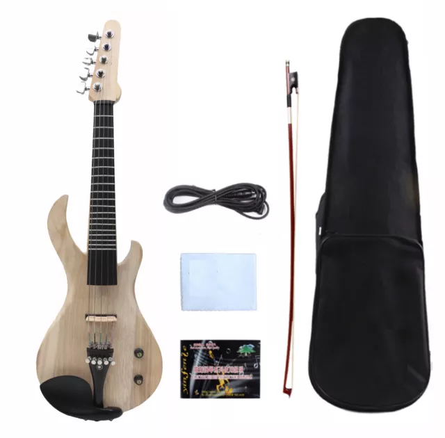 5 string Guitar Style Electric violin 4/4 Full Size Solid Ebony Fittings 19 Fret