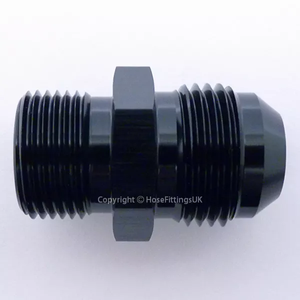 AN -8 AN8 BLACK JIC Flare to M10x1.25 METRIC STRAIGHT MALE Hose Fitting Adapter