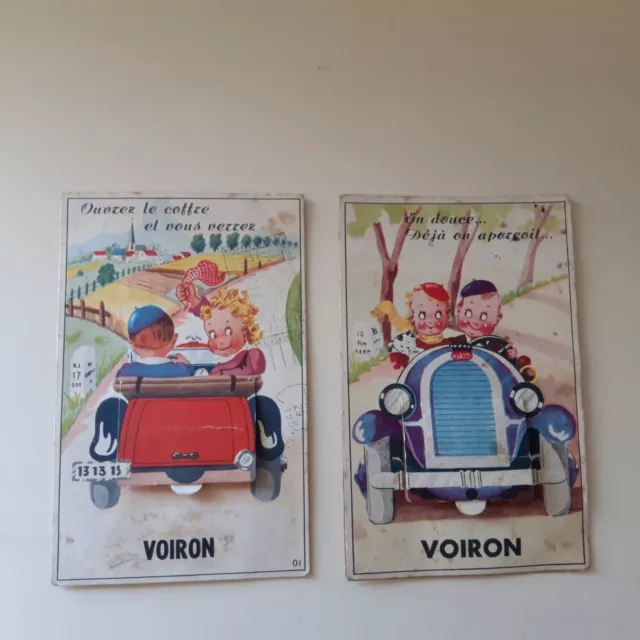 Lot CPA carte postale système ville de Voiron années 50