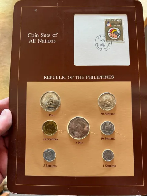 Coin Sets of All Nations Philippines 1983 Seven Coin & Stamp Set