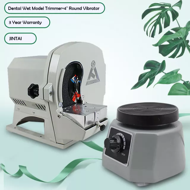 110V Dental Wet Model Trimmer Abrasive Disc Wheel Arch with 4" Round Vibrator US
