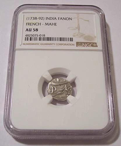 India - French Mahe (1738-92) Silver Fanon AU58 NGC