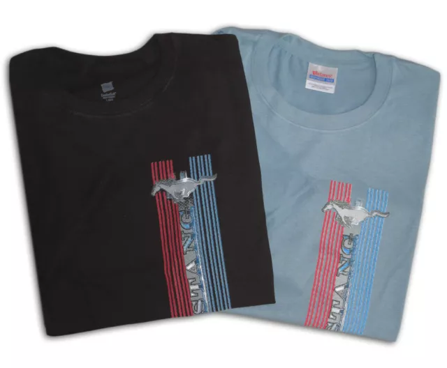2 pack Ford T-shirts Ford Mustang stripe pony design short sleeve tee shirt