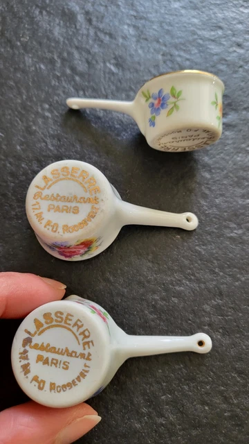 Mini-casserole Publicitaire - Restaurant Lasserre Paris - Porcelaine - Occasion