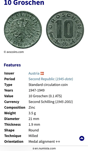 Austria - 10 Groschen Zinc Coin - 1948 (GY24) 3