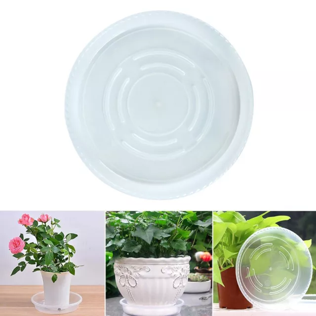 10pcs Garden Plant Saucer Drip Tray Round Flower Pot Base Plastic Clear Sn-wf