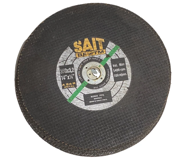 16 SAIT 14 x 1/8 A24R Metal BF-TM Reinforced Cutting Wheels. Used . 5400 RPM