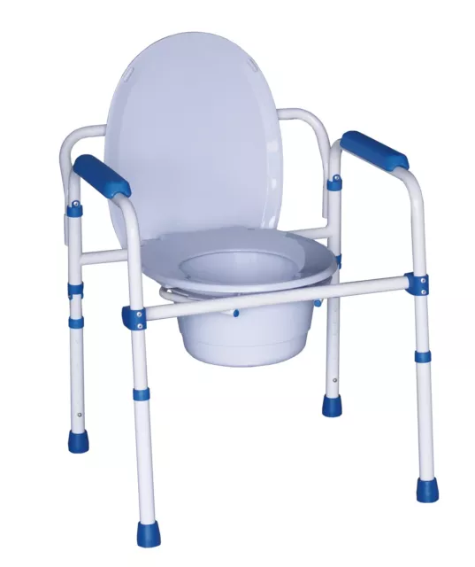 Chaise percée pliante avec couvercle / rehausse WC / cadre de maintien