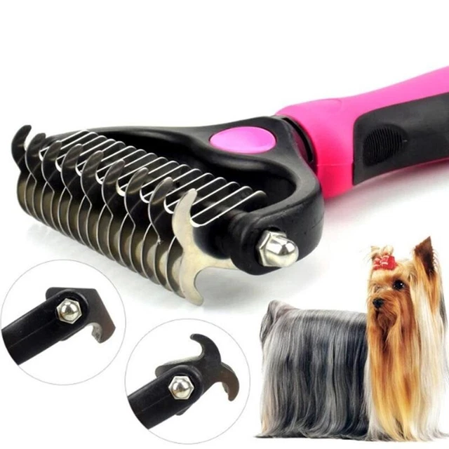 Brosse à double face, anti-poils et nœuds pour animaux chats chiens démêlant