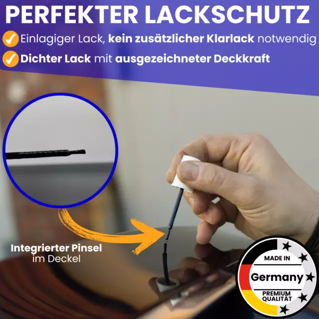 Profi Lackstift Set Schwarz glänzend Lacktupfer Auto Kratzerentferner Lack Felge 3