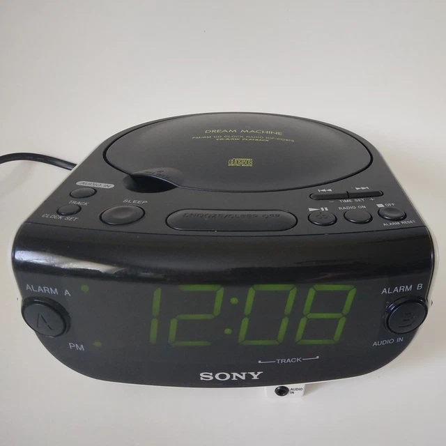 Sony Dream Machine ICF-CD815 CD Alarm Clock-AM FM-Corded-2006-Tested/Works