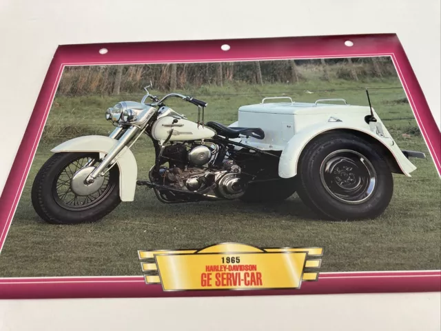 Harley Davidson 750 GE Servi-car 1965 fiche carte moto passion collection Atlas