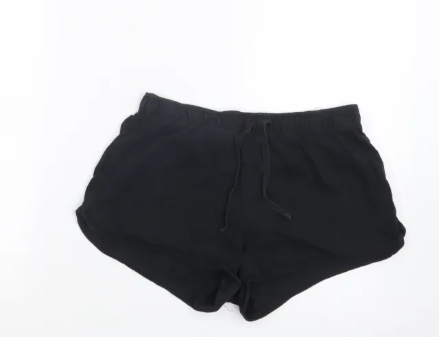 George Womens Black Cotton Hot Pants Shorts Size 12 Regular