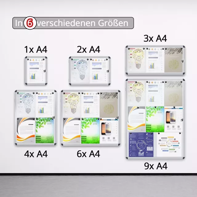 Schaukasten Infokasten Vitrine Innenschaukasten | inkl. Magnete | viele Größen