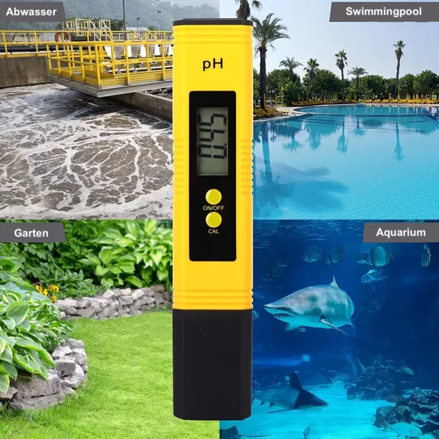 PH Wert Wasser Messgerät Digital Messer Tester Aquarium Pool Prüfer pH 0-14 2