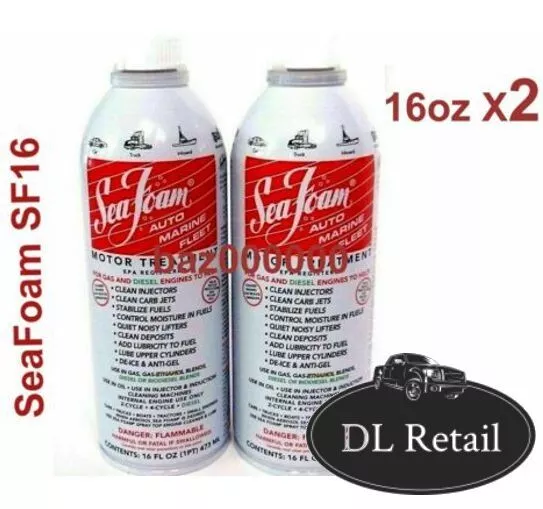 SEA FOAM SF16 Petrol Diesel Fuel Stabilser Injector  & Engine Cleaner X2