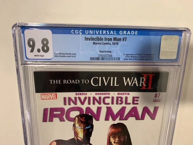 Invincible Iron Man #7 3rd Third Printing ~ CGC 9.8 ~ 1st Riri Williams HTF MCU 2
