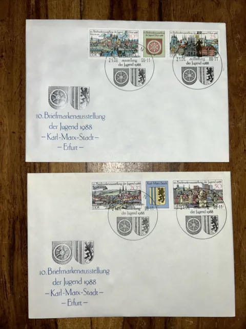 Ersttagsbrief Set 10. Briefmarkenausstellung der Jugend Karl-Marx-Stadt Marken