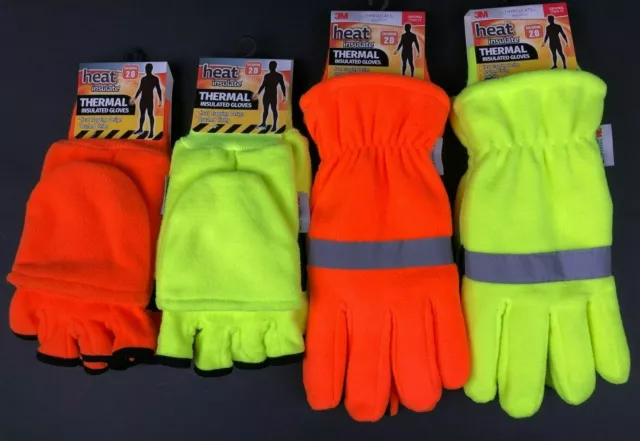 3M Thinsulate Heat Insulated Thermal Gloves Warm Heat trapping Hi Vis Work Glove