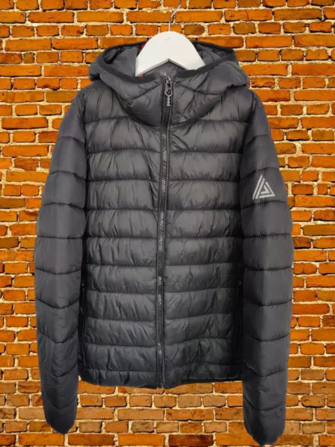 Boys Next Age 10 Years Black Baffle Quilted Coat Puffer Jacket Hood Kids 140Cm