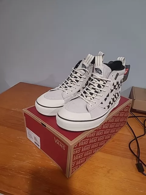 Vans Mens Size 8.5 Sk8 Hi MTE 2 White Checkerboard NEW NIB Great Deal OTW NWT