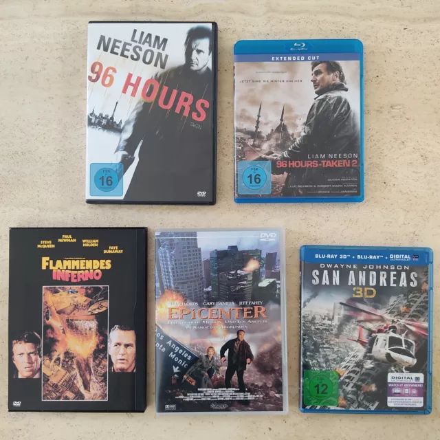 DVD Blu Ray 96 Hours Taken 2 Flammendes Inferno Epicenter San Andreas Action 3D
