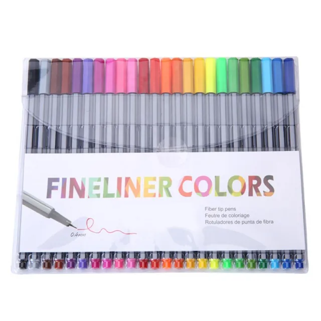 24 Fineliner Pens Color Fineliners Set Markers Art Painting Good Quality B*wf
