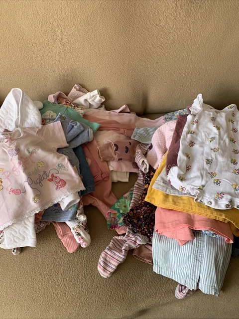Girls Large Bundle Of Clothes For Newborn/ 0-3 Months And 3-6 Months ( 44 Items