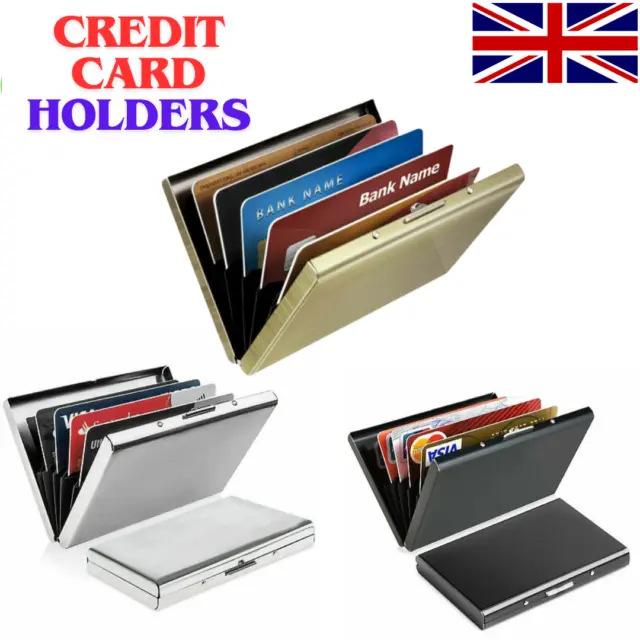 RFID Blocking Credit Card Holders Aluminum Protector Metal Wallet Thin Case Box.