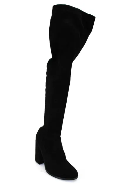 Sol Sana Womens Faux Suede Over Knee Block Heel Boots Black Size 36 6